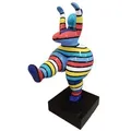 Casa Padrino Luxus Deko Skulptur Mehrfarbig / Schwarz H. 85 cm - Große Deko Figur - XXL Deko Skulptur - XXL Deko Figur - Wohnzimmer Deko - Garten Deko - Luxus Deko XXL Skulpturen & Figuren