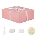 Geschenkbox mit Deckel 42 x 32 x 15.5 cm groß xxl, Geschenkbox mit Schleifen,...