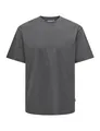 Only & Sons Herren Rundhals T-Shirt ONSFRED - Relaxed Fit S-XXL Schwarz Weiss, Größe:L, Farbe:Grey Pinstripe 22022532