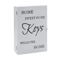 Holz Schlüsselkasten Keys weiß mit 6 Haken - 32 x 22 cm - Schlüssel Schrank zum Aufhängen - Schlüsselbox Schlüsselhaken Schlüsselablage Landhaus Stil