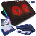 AABCOOLING Gemini NOTEBOOK LAPTOP KÜHLER 2 X RED LED LÜFTER USB RGB LED 10-17,3"
