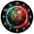 speecheese Wanduhr Fußball Portugal Flagge Wanduhr aus Glas 30 cm