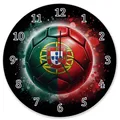 Fußball Portugal Flagge Wanduhr aus Glas