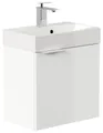 Posseik Badmöbel-Set Gäste WC Raumspar-Waschplatz "Cubi 50 cm" weiß Hochglanz