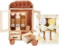 BRUBAKER Cosmetics 2 in 1 Pflegeset Kokosnuss & Vanilla Rose Minze - Großes 15-teiliges Wellness Set - Damen Dusch- und Badeset - Frauen Beauty Geschenkset mit Deko Holzschrank