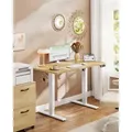 VASAGLE Elektrisch verstellbarer Stehtisch, Memory-Funktion mit 4 Höhen, Schreibtisch für Home Office, 100 x 60 cm, eichenfarben - Gelb
