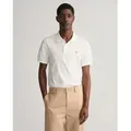 Gant für Herren. 2210 Piqué Regular Fit Shield Poloshirt weiß (L), Lässig, Baumwolle, Klassisch, Kurzarm