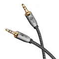 Audio Verbindungskabel AUX, 3,5mm, 3 pin stereo, grau, vergoldet, 0,5m