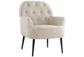 Intimate WM Heart Sessel Einzelsessel, Retro Fernsehsessel mit Metallbeinen, Leinen Loungesessel mit Armlehne für Schlafzimmer Wohnzimmer