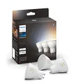 Philips Hue White Ambiance GU10 LED Spots 3er Pack (350 lm), dimmbare LED Lampen für das Hue Lichtsystem mit allen Weißtönen, smarte Lichtsteuerung über Sprache und App