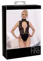 Abierta Fina Sexy Spitzenbodysuit mit schrittoffenem Satinunterteil L