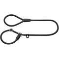 HUNTER Retriever-Hundeleine FREESTYLE, Farbe: schwarz, integrierte Halsung, stufenlos verstellbar, witterungsbeständig, pflegeleicht, griffig, robustes Tau mit Ledertipps, Größe: 8/170