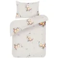 Kinder Bettwäsche 100x135/40x60cm 2-teilig Bärchen Beige – Baumwolle Renforce, mit Reißverschluss, atmungsaktiv, hautfreundlich, Babybettwäsc... - Beige/Grau
