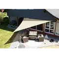 EDUPLAY 160056 Sonnenschutz Sonnensegel, 5x5x5m, Dreieck, wasserabweisend, cremeweiß