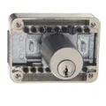 JuNie Zylinderriegelschloss 2828,D 15-40mm aufliegend Metall vernickelt, ls/rs