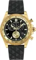 Versace VE9K00224 Chrono X Gent Chronograph gold schwarz PU Herren Uhr NEU