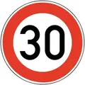 Verkehrsschild, Verkehrszeichen 274-30 Ronde 600 mm 30 km/h RAL-Gütezeichen Folie RA2