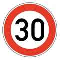 Adco Verkehrszeichen 274-30 Ronde 600 mm 30 km/h RAL-Gütezeichen Folie RA2