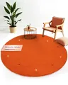 carpetfine Wollteppich Gabbeh Uni Rund Orange Ø 120 | Moderner Teppich für Wohn- und Schlafzimmer