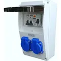 RoadEu - Stromverteiler 2x Schuko 230V mit Fi Schutzschalter und Leitungsschutzschalter