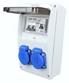 Stromverteiler 2x 230V, Fi Schutzschalter 25A, 2x C 16A, Baustromverteiler IP44