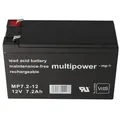 Multipower MP7.2-12 PB Akku 12 Volt 7,2Ah 4,8mm Steckkontakte, mit VDS Zulassung