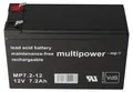 Multipower MP7.2-12 PB Akku 12 Volt 7,2Ah 4,8mm Steckkontakte, mit VDS Zulassung