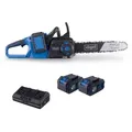 Scheppach Akku-Kettensäge BC-CS355Duo-X | 14‘‘ / 35,6 cm ProCut-Schwert | Brushless Motor | 20V | Softstart | inkl. 2x 4Ah Akku + 4,5A Doppell...