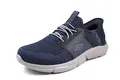 Skechers Herren Slipper Schuhe Ingram-Brackett Slip-ins Sneaker Synthetik Slip-Ons Freizeit Uni Ingram blau Sneaker bequem, 210609, 40 EU