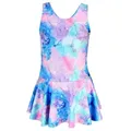 Aquarti Badeanzug Aquarti Mädchen Badeanzug mit Ringerrücken Print blau|lila|rosa 128