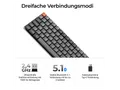 KEYCHRON K3 Max - QMK/VIA Kabellose Low Profile 75%, Mac/Win/Linux, deutsches Layout, Tastatur, Mechanisch, kabelgebunden und kabellos, Grau