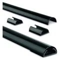 Hama Alu-Kabelkanal, halbrund, 110 x 3,3 x 1,8 cm, Schwarz (Kabelkanal, 110 cm) (00220990)