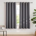 Verdunklungsvorhang 2er Set 175x140 cm Grau Blickdicht Ösen Schlafzimmer Wohn