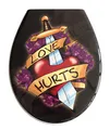 ADOB Design WC Sitz Love Hurts Klobrille Klodeckel Toilettendeckel aus Duroplast, Absenkautomatik, Softclose, zur Reinigung abnehmbar, 59884