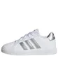 adidas Unisex Kinder Grand Court Lifestyle Tennis Lace-Up Shoes, White / Matte Silver / Matte Silver, 32 EU