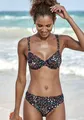 s.Oliver Bügel-Bikini-Top "Milly", mit kleinen Ringen am Träger, Gr. 36 - Cup B, schwarz-bedruckt Cup B