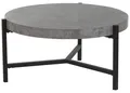 BELIANI Couchtisch Grau Schwarz Betonoptik MDF Tischplatte Metallgestell Rund Modern Industriell