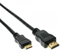 InLine HDMI Mini Kabel, High Speed HDMI Cable, Stecker A auf C, verg. Kontakte, schwarz, 2m 2670232