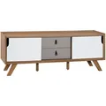 Beliani Tv-Möbel, Weiß, Holzwerkstoff, 147x56x42 cm, Wohnzimmer, Wohnwände, Lowboards, Lowboards stehend