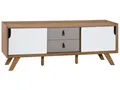 TV-Möbel weiss/heller Holzfarbton 2 Schubladen Acton