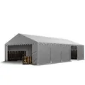 Lagerzelt 5x10m Zelthalle Weidezelt Unterstand mit Bodenrahmen PVC 750 N grau