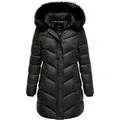 REPUBLIX Winterjacke ANAYA Damen Gefütterte Dicke Glanz Winter Jacke Mantel Parka mit Kapuze schwarz 3XL