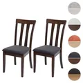 2er-Set Esszimmerstuhl HWC-G46, Küchenstuhl Stuhl, Stoff/Textil Massiv-Holz