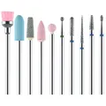 URAQT 10 Stück Elektrische Nagelfräser Bits Set, Professioneller Nagelhaut Schleifkopf Set Bit Nagelfräser Aufsätze Set für Elektrisch Nagelfeile Maniküre Pediküre Nagelpflege