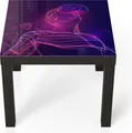 DEQORI Couchtisch 55x55 cm Schwarz 'Mann mit VR-Brille' Glas Beistelltisch