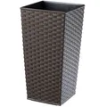 KADAX Rattan Blumentopf, Pflanzkübel mit Einlage, 35 cm, Mokka