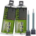 2x 50mL PETEC FLÜSSIGMETALL EPOXIDHARZ-METALL KLEBER MISCHDÜSE FÜLLEN SPACHTELN