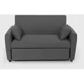 Porto Rico Ausziehbares 2-sitzer-schlafsofa, Modernes Design Aus Stoff - Dunkel Grau