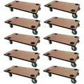 PROREGAL MegaDeal 10x Transportroller 4 Rollen HxBxT 11,5x30x60 cm Traglast 200kg Sperrholzplatte