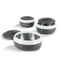 GOURMETmaxx Thermoschüsseln 3er Set Isolier Warmhalte Thermo Behälter Topf grau